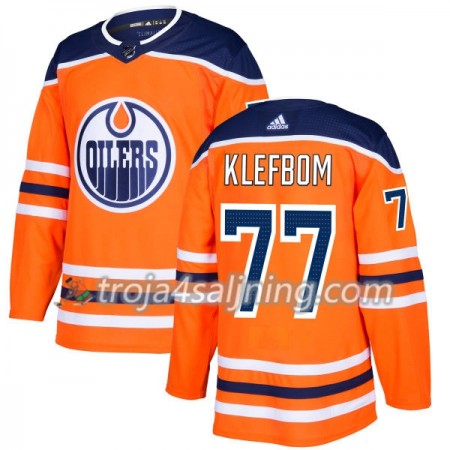 Edmonton Oilers tröja Oscar Klefbom 77 Adidas 2017-2018 Orange Authentic - NHL Tröjor Herr